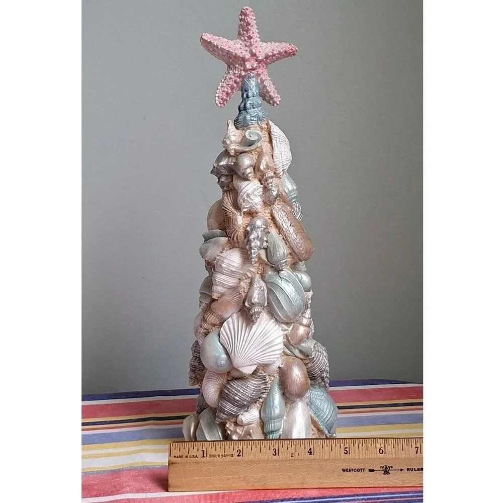 Seashell Art Coastal Lifestyle Tree, Beach house Decor, Starfish topper